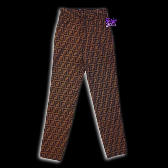 Fendi Vintage Zucca Monogram FF Logo Jean Trousers - Picture 2 of 16